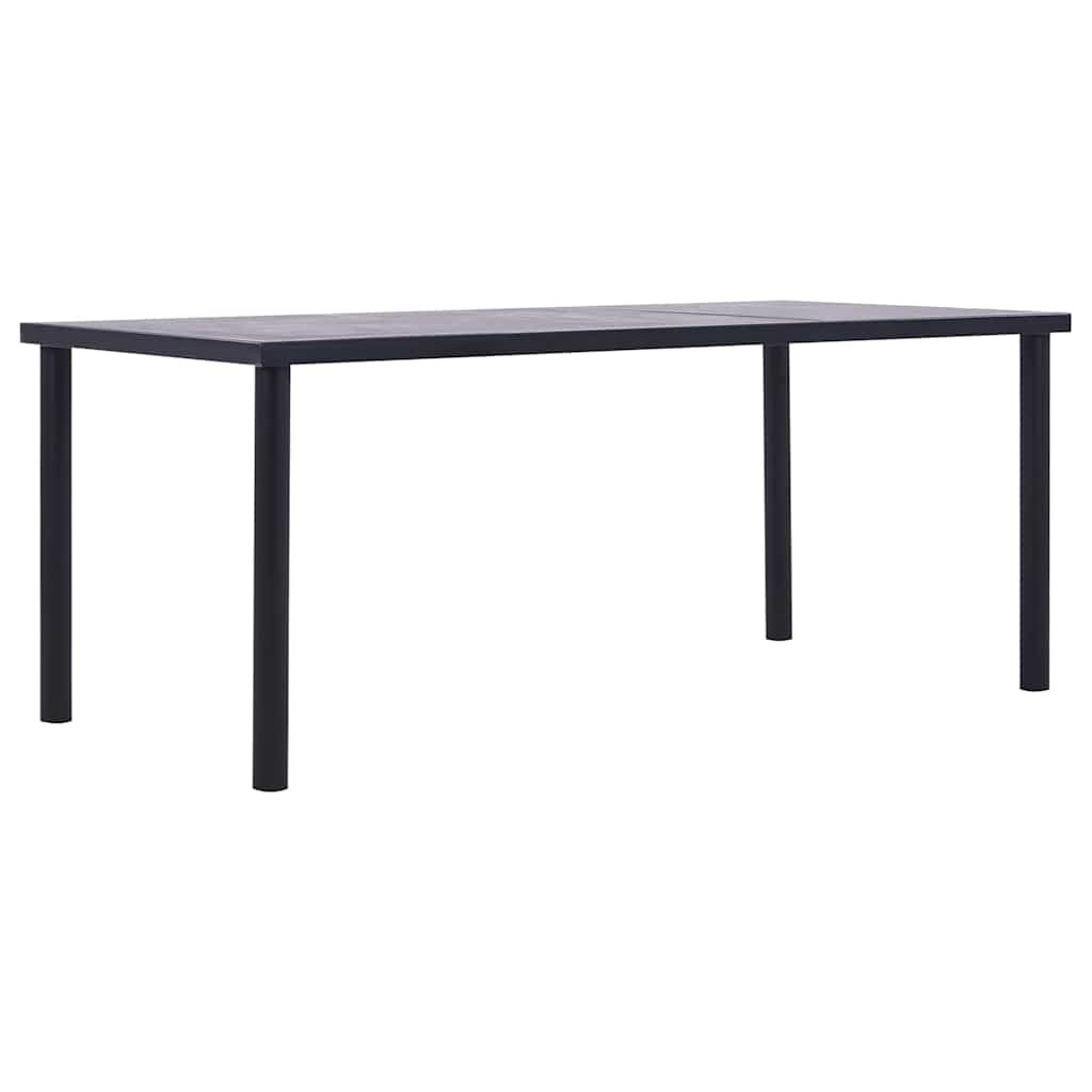 vidaXL Jedálenský stôl čierna a betónovo sivá 200x100x75 cm MDF