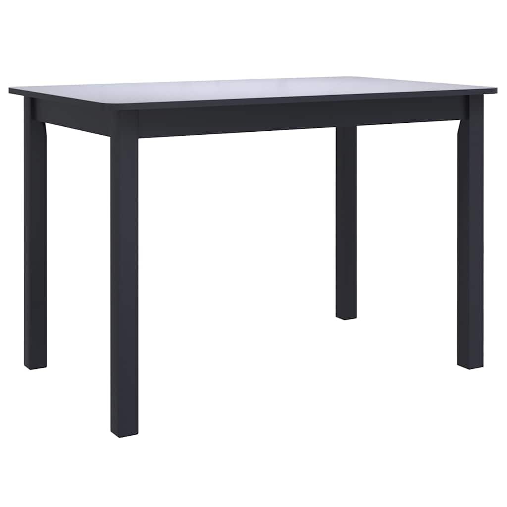 vidaXL Jedálenský stôl čierny 114x71x75 cm masívne kaučukové drevo