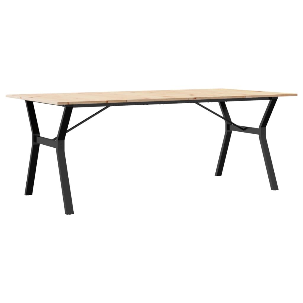 vidaXL Jedálenský stolík v tvare Y 200x100x75 cm borovica a oceľ