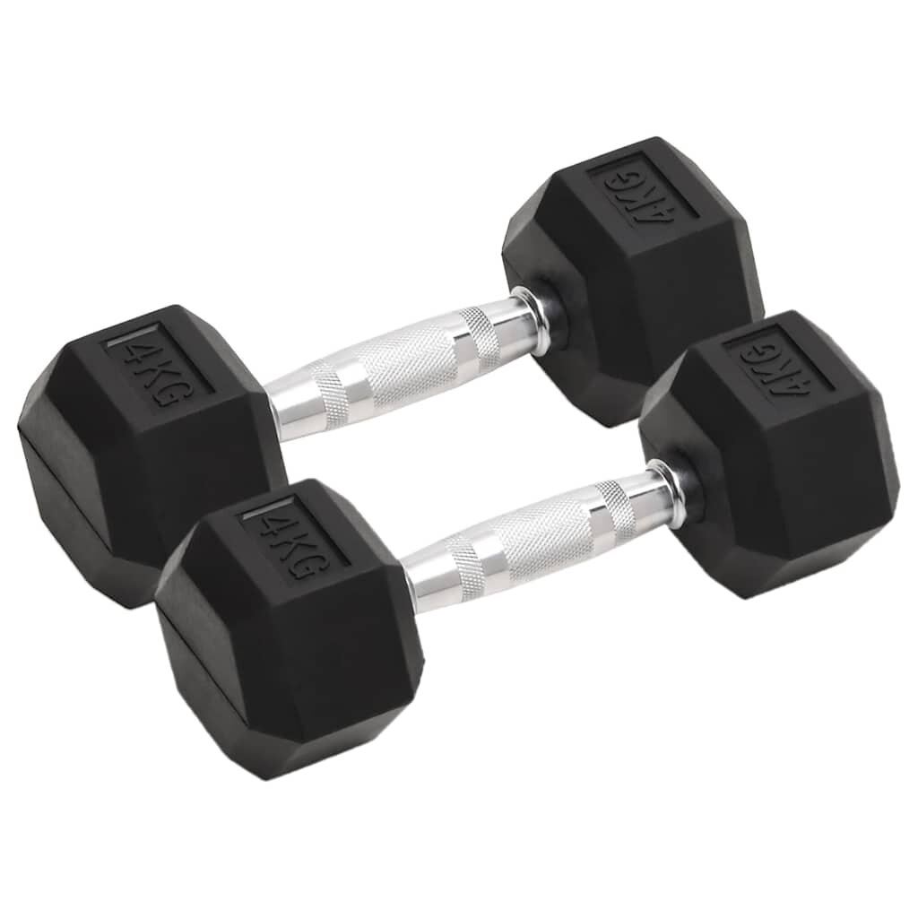 vidaXL Jednoručné činky 2 ks 4 kg celkové liatina