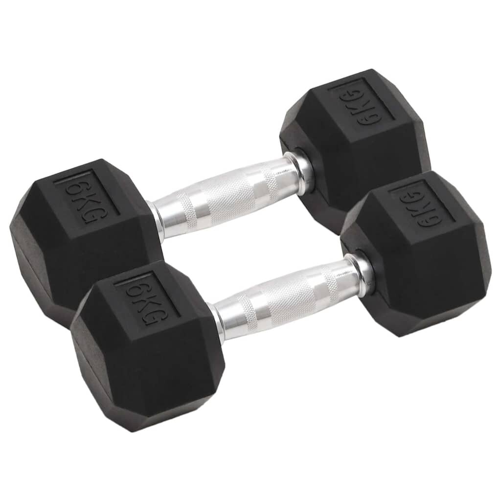 vidaXL Jednoručné činky 2 ks 6 kg celkové liatina
