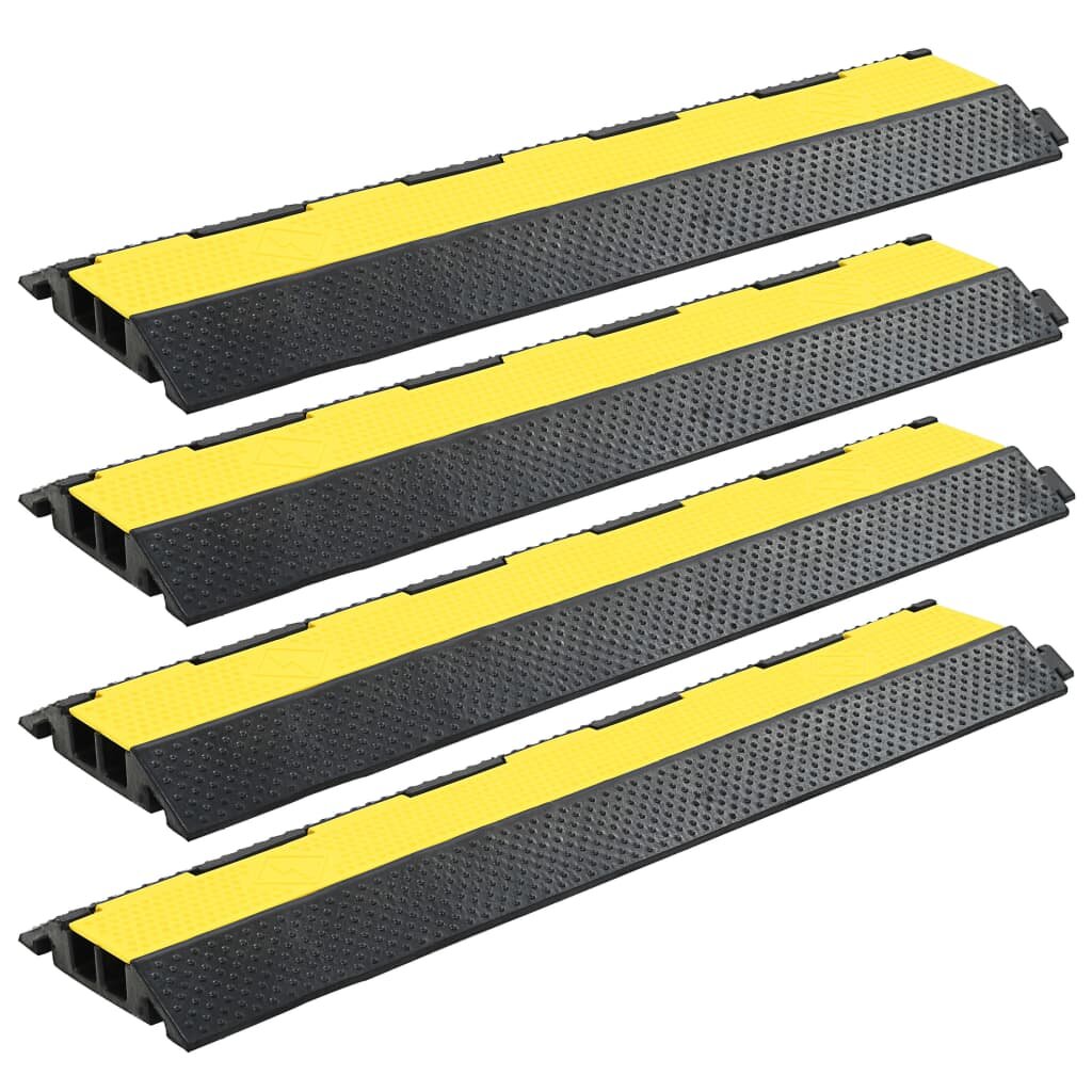vidaXL Káblový gumený prejazd 4 ks 2-kanálový 1015 cm