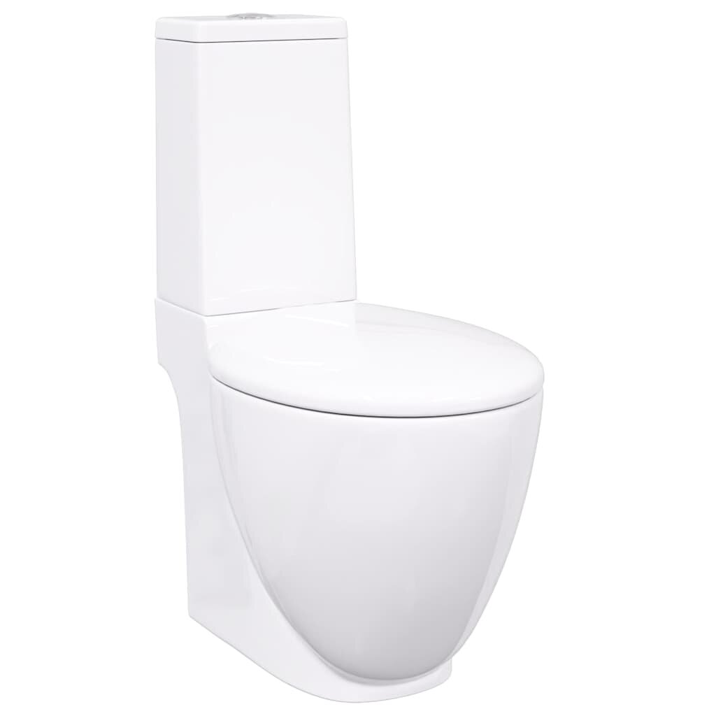 vidaXL Keramická toaleta/WC do kúpeľne okrúhla spodný odtok biela