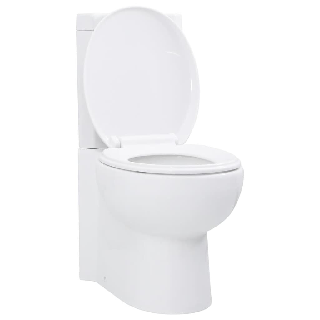 vidaXL Keramická toaleta/WC do kúpeľne rohová biela