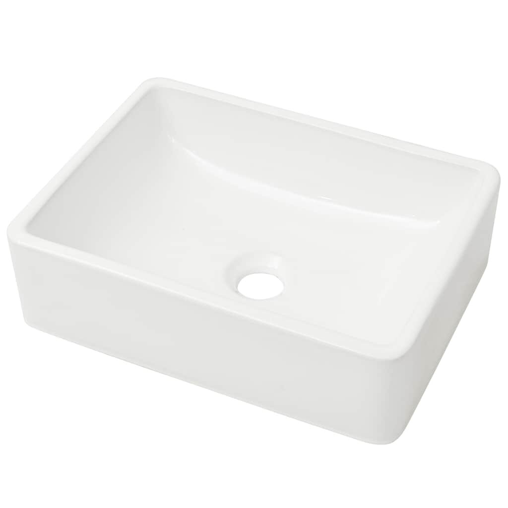 vidaXL Keramické umývadlo biele 41x30x12 cm