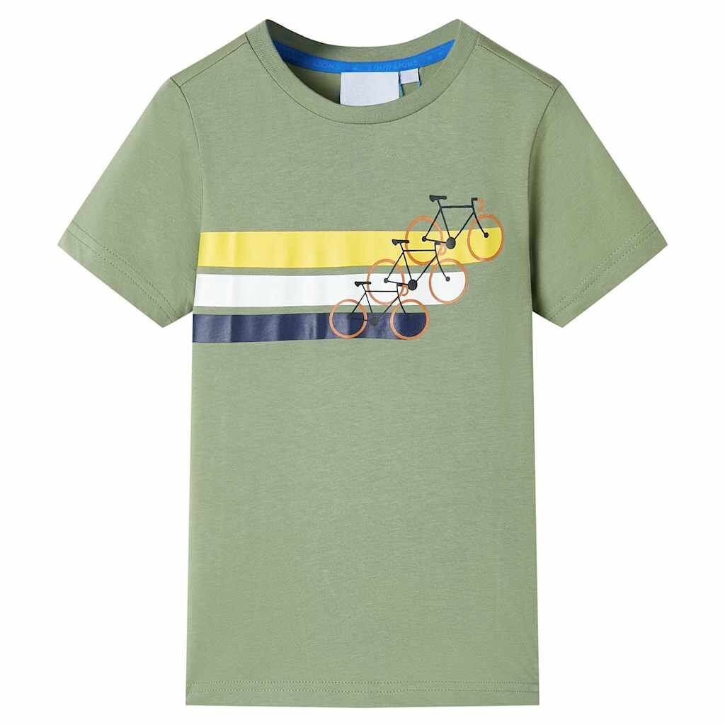 vidaXL Kids'T-shirt with Short Sleeves Blue Melange 92 Khaki 128