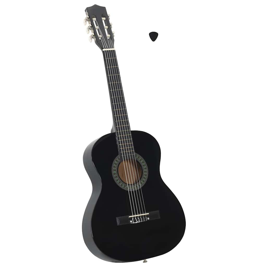 vidaXL Klasická gitara pre začiatočníkov a deti čierna 3/4 39"