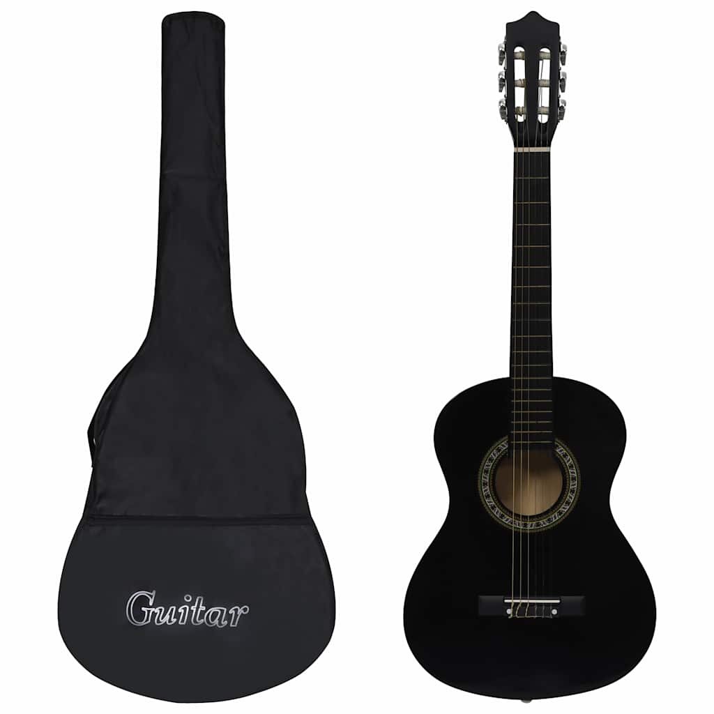 vidaXL Klasická gitara pre začiatočníkov deti s taškou čierna 1/2 34