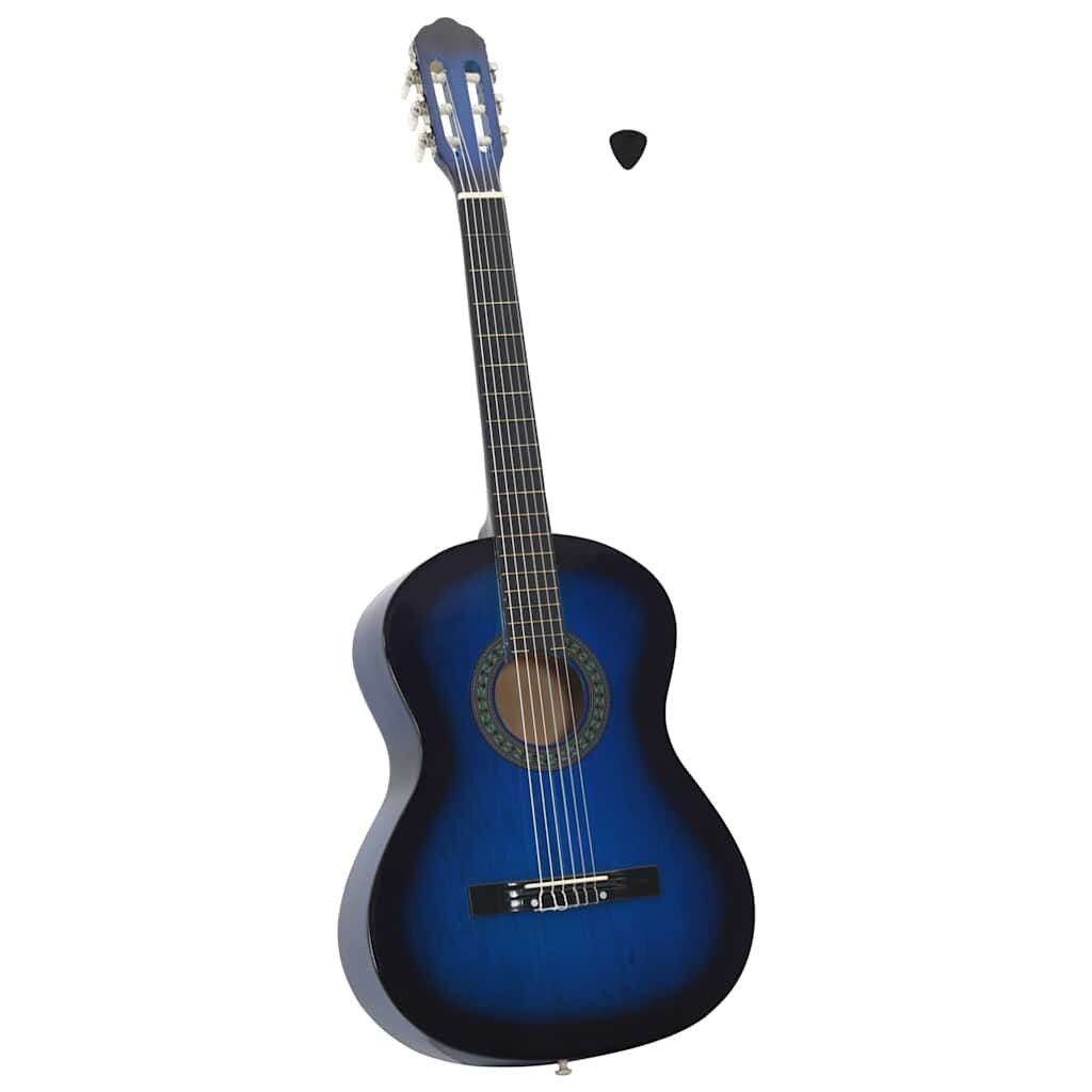 vidaXL Klasická gitara pre začiatočníkov modrá 4/4 39" lipové drevo