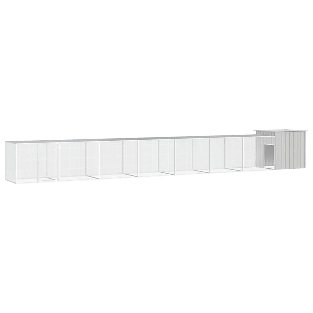 vidaXL Klietka pre kurčatá sivá 700x91x100 cm pozinkovaná oceľ