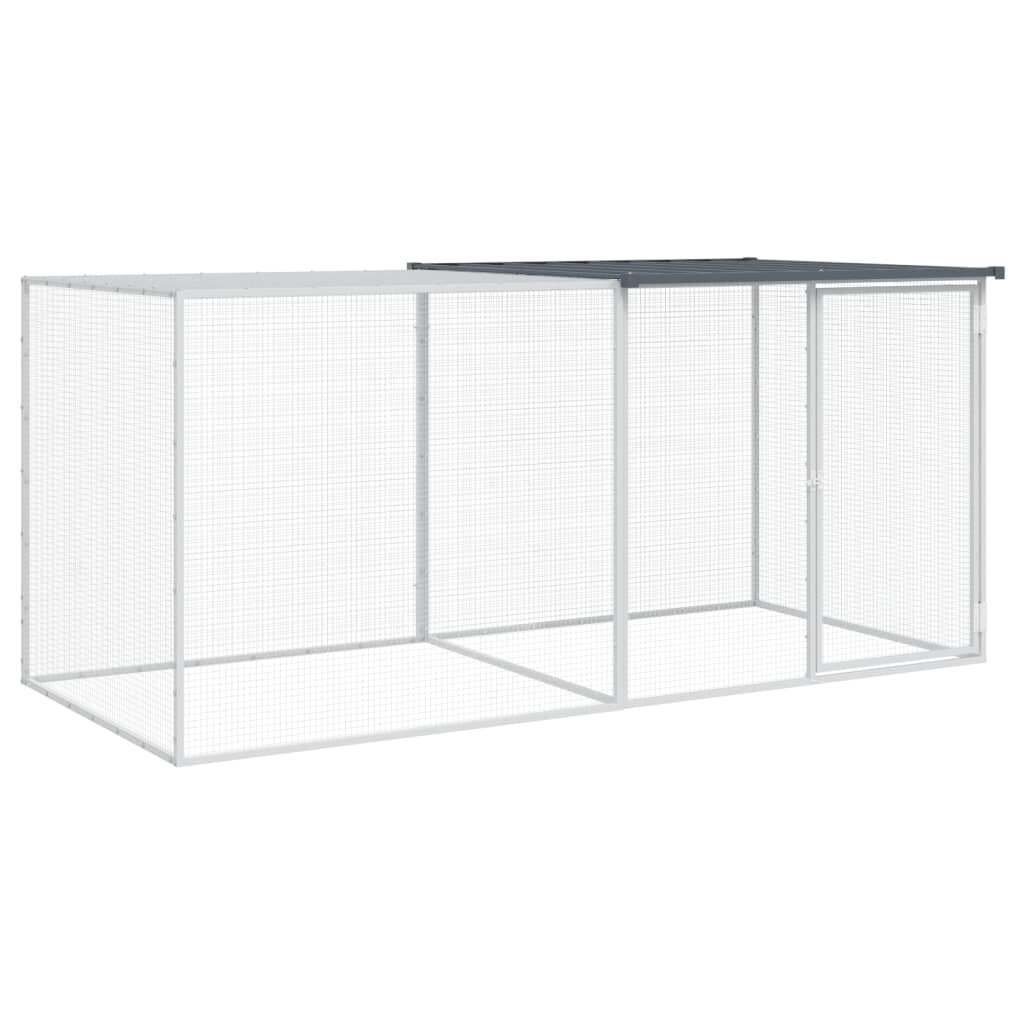 vidaXL Klietka pre kurčatá so strechou antracitová 203x98x90 cm pozinkovaná oceľ