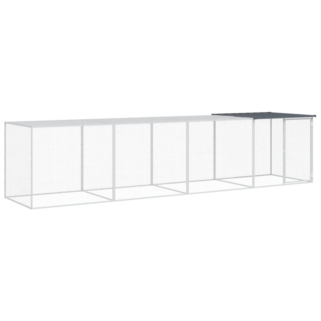 vidaXL Klietka pre kurčatá strecha antracitová 403x98x90 cm poz. oceľ
