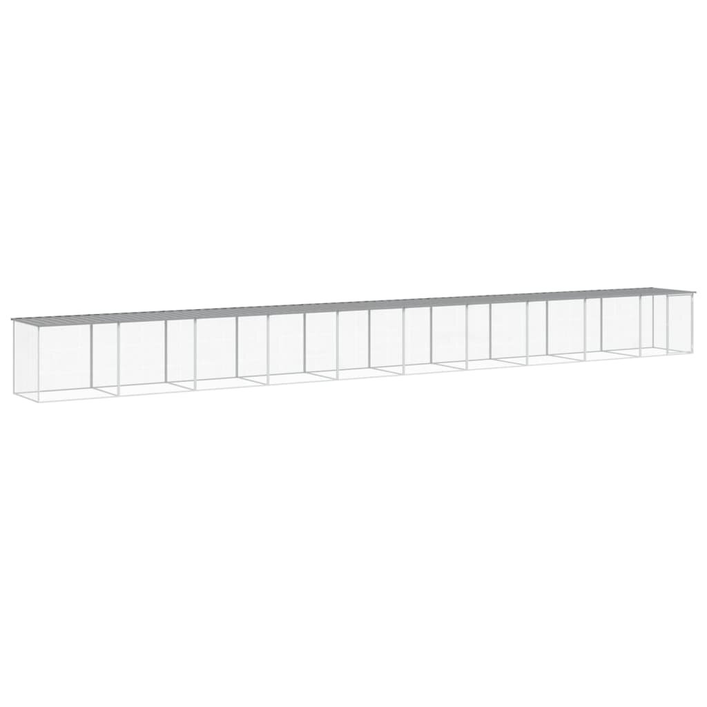 vidaXL Klietka pre kurčatá strecha bledosivá 1003x98x90 cm poz. oceľ