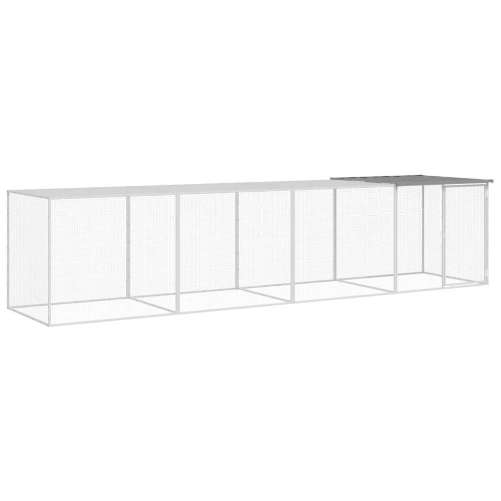 vidaXL Klietka pre kurčatá strecha bledosivá 403x98x90 cm poz. oceľ
