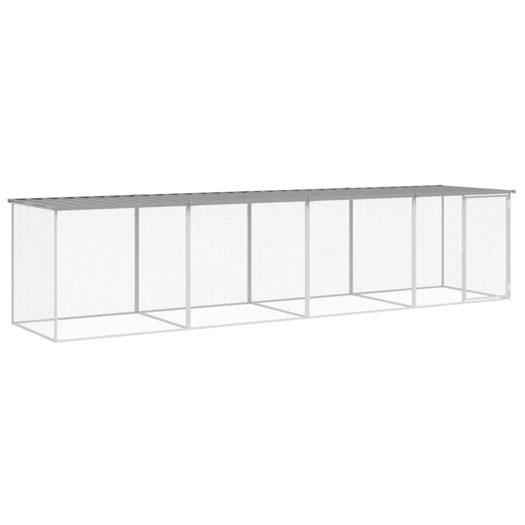 vidaXL Klietka pre kurčatá strecha bledosivá 403x98x90 cm poz. oceľ