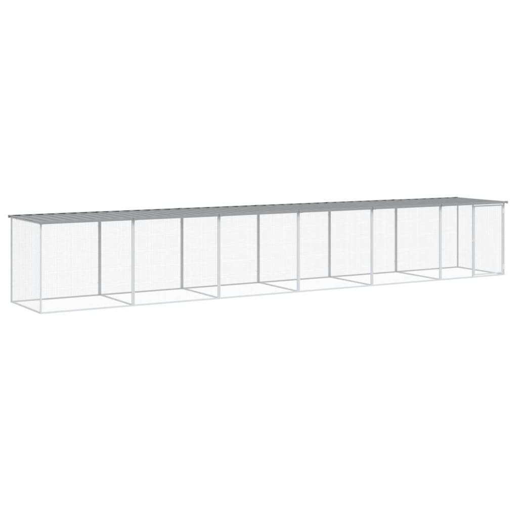 vidaXL Klietka pre kurčatá strecha bledosivá 603x98x90 cm poz. oceľ