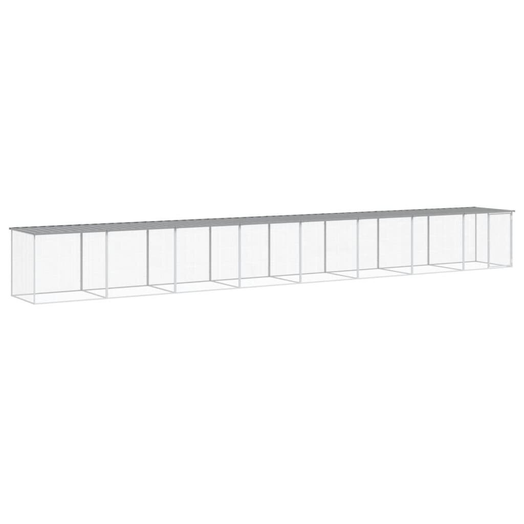 vidaXL Klietka pre kurčatá strecha bledosivá 803x98x90 cm poz. oceľ