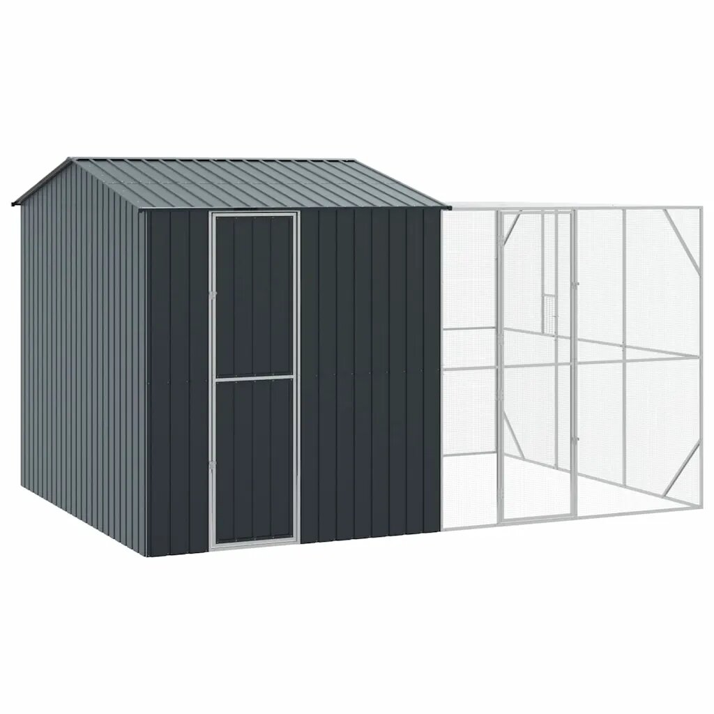 vidaXL Klietka pre vtákov Antracit 425 x 304 x 247 cm Pozinkovaná oceľ