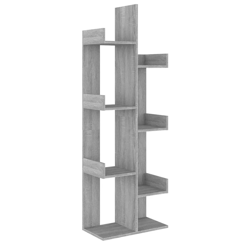 vidaXL Knižnica 48x255x140 cm sivý dub sonoma spracované drevo