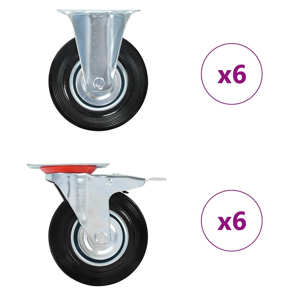 vidaXL Kolieska 12 ks 125 mm