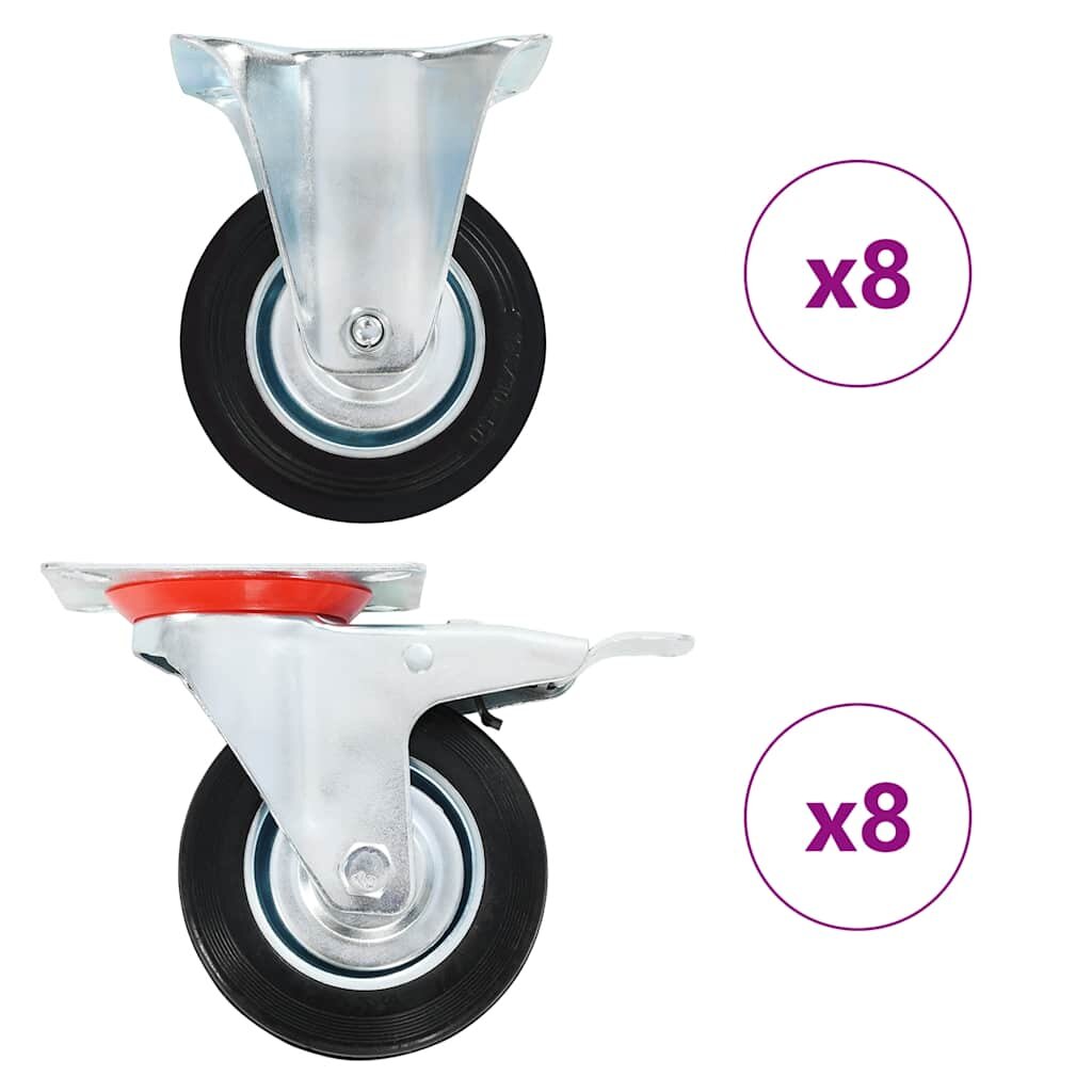 vidaXL Kolieska 16 ks 100 mm