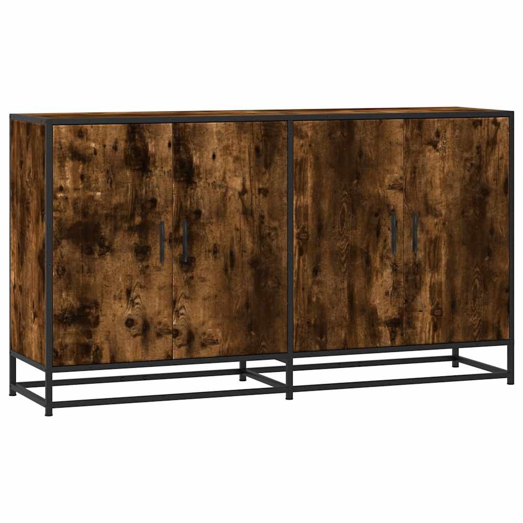 vidaXL Komoda dymový dub 134x35x76 cm kompozitné drevo