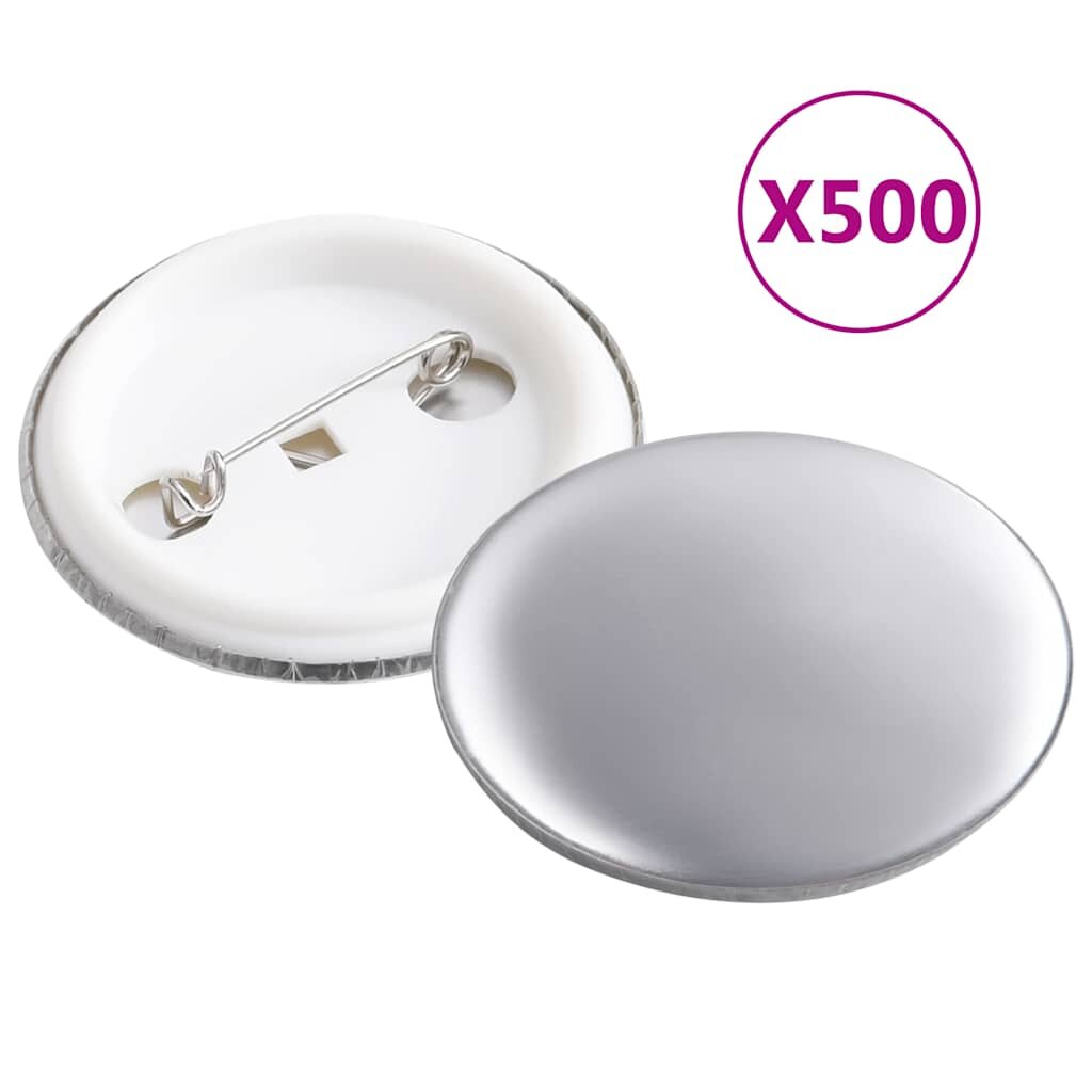 vidaXL Komponenty na výrobu odznakov 500 sád 37 mm