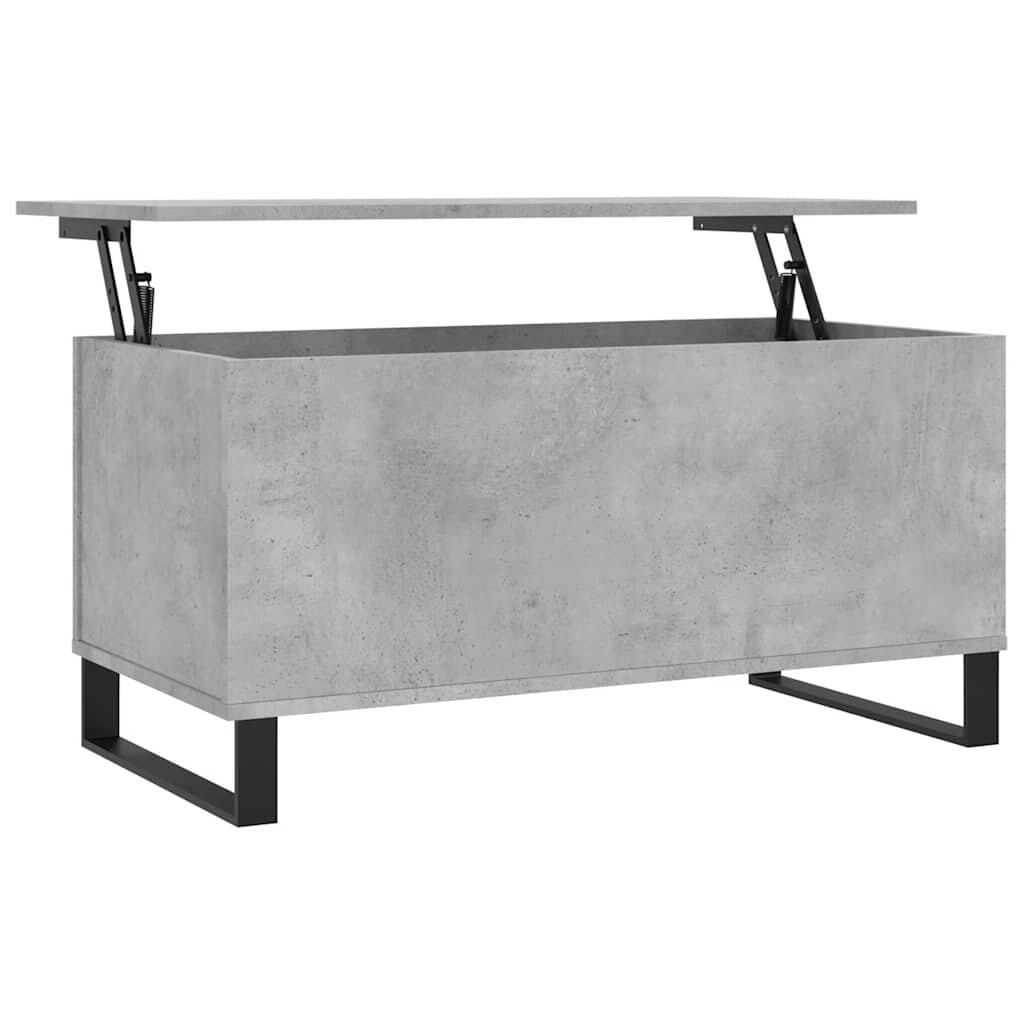 vidaXL Konferenčný stolík betónovosivý 90x445x45 cm spracované drevo