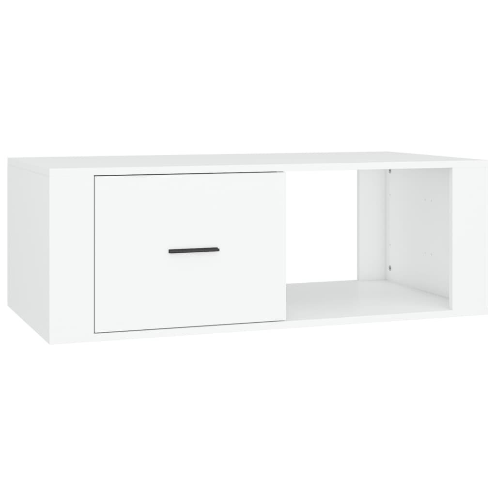 vidaXL Konferenčný stolík biely 100x505x35 cm spracované drevo