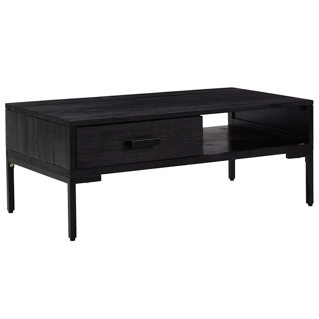 vidaXL Konferenčný stolík čierny 90x50x35 cm borovicový masív