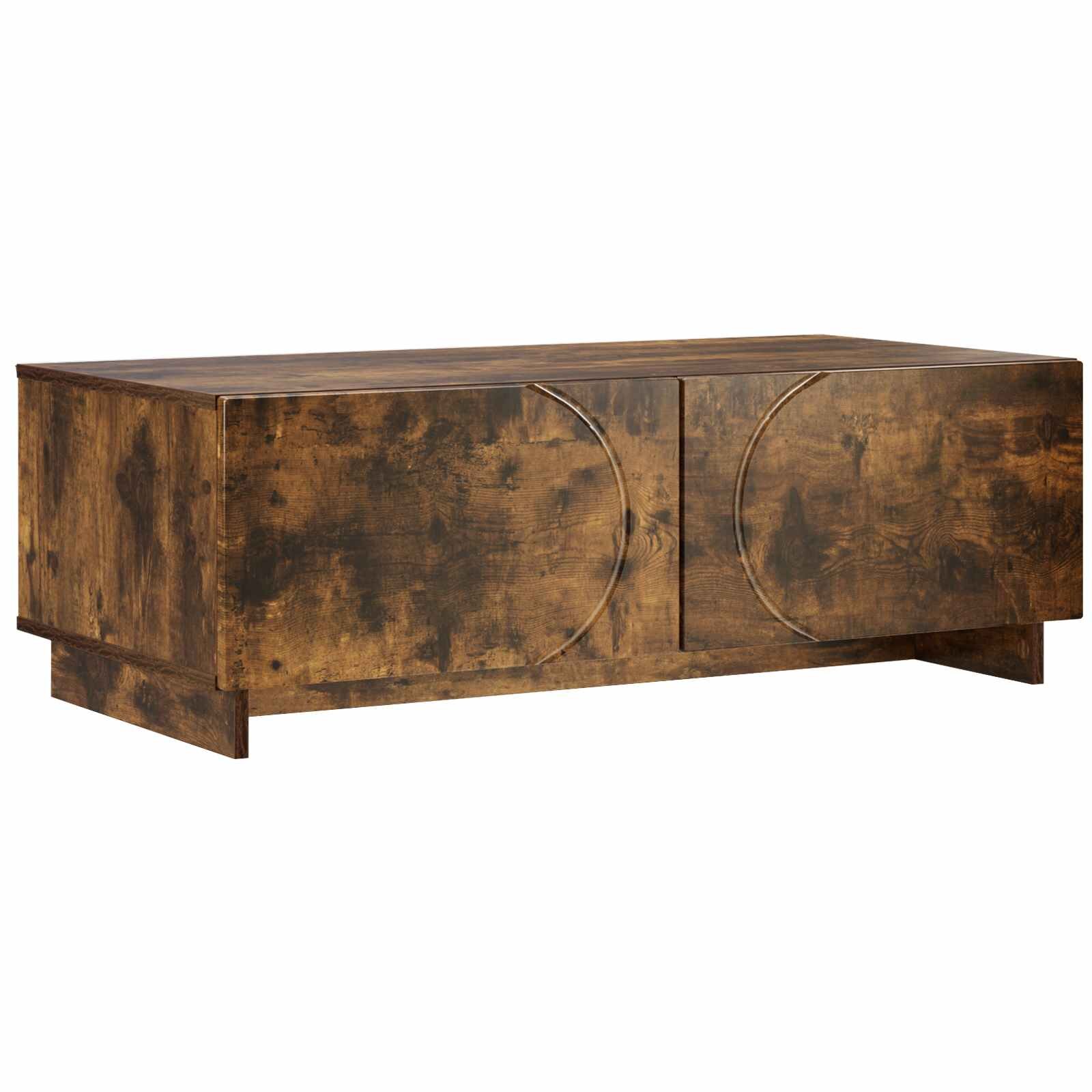 vidaXL Konferenčný stolík Dymový dub 102 x 505 x 35 cm