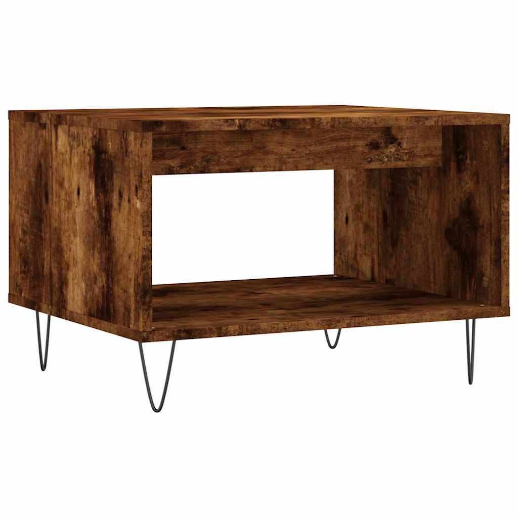 vidaXL Konferenčný stolík dymový dub 60x50x40 cm kompozitné drevo
