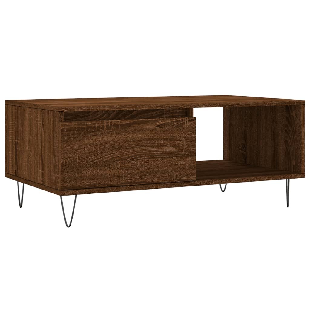 vidaXL Konferenčný stolík hnedý dub 90x50x365 cm spracované drevo