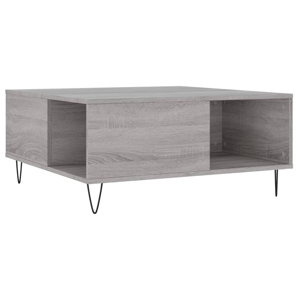 vidaXL Konferenčný stolík sivý dub sonoma 80x80x365 spracované drevo