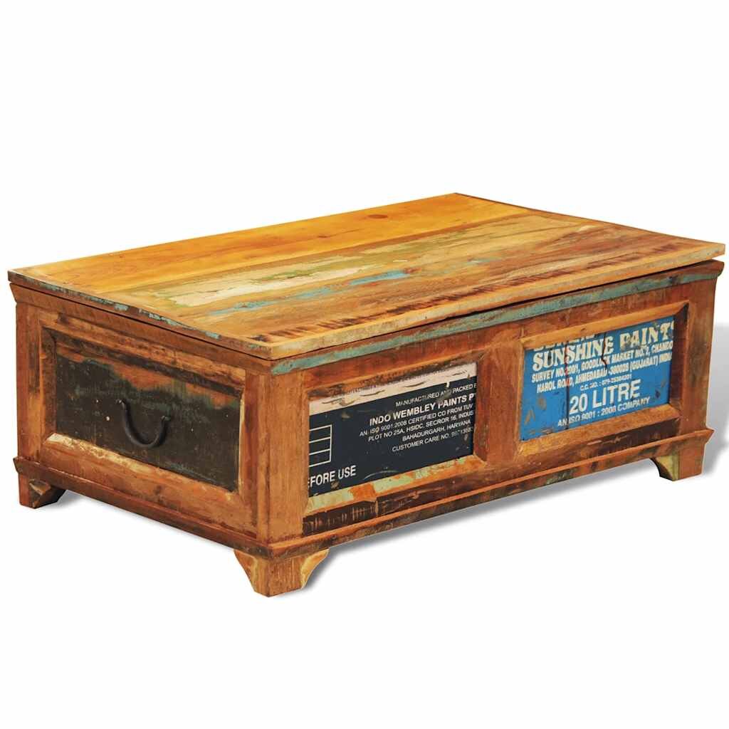 vidaXL Konferenčný stolík úložný priestor vintage recyklované drevo