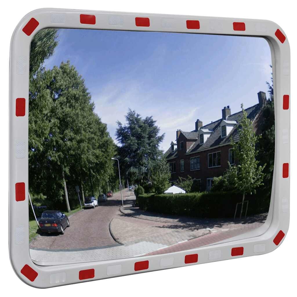 vidaXL Konvexné dopravné zrkadlo obdĺžnik 60x80 cm s odrazkami
