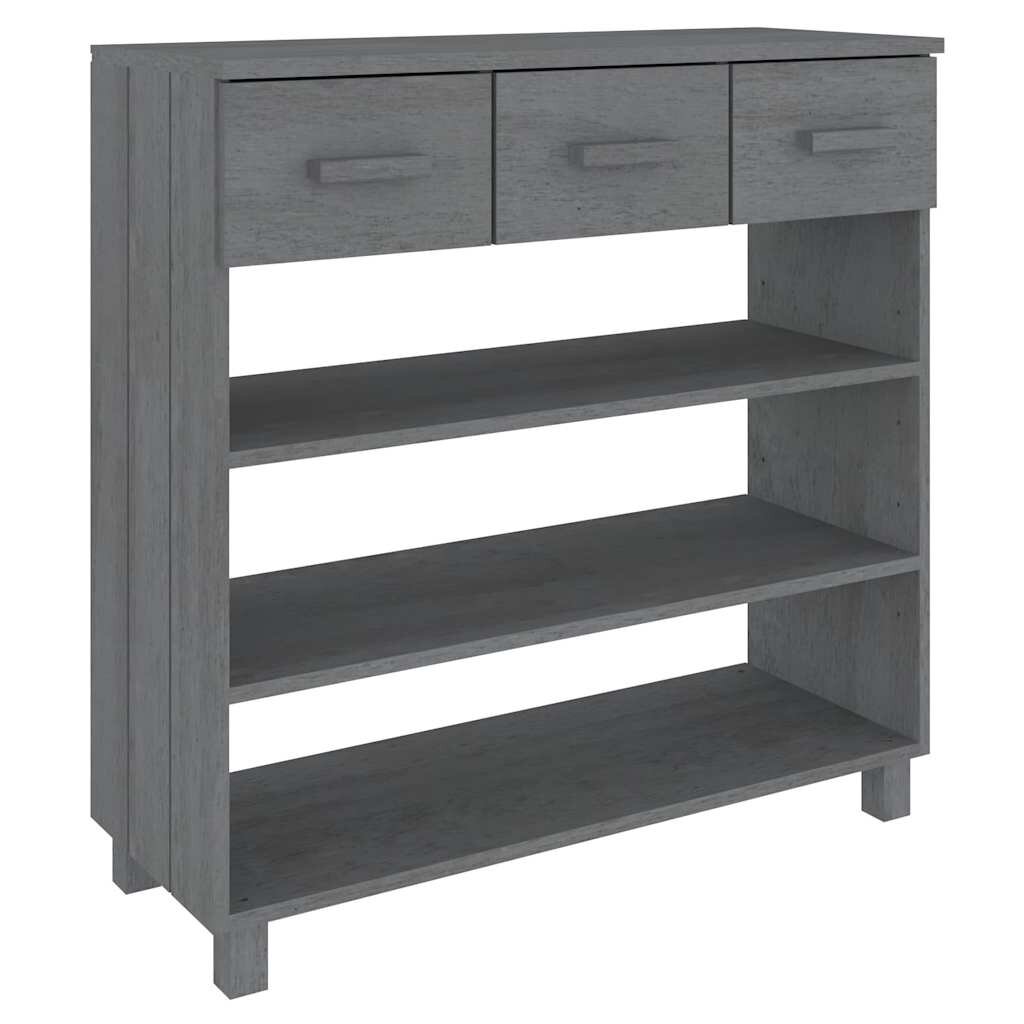 vidaXL Konzolový stolík HAMAR tmavosivý 90x35x90 cm borovica