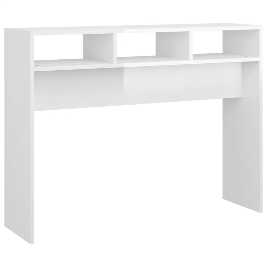vidaXL Konzolový stolík lesklý biely 105x30x80 cm kompozitné drevo