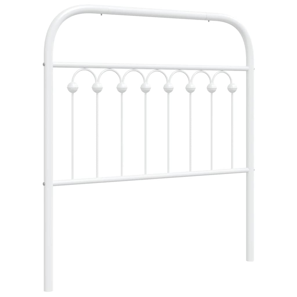 vidaXL Kovové náhradné čelo postele biele 90 cm