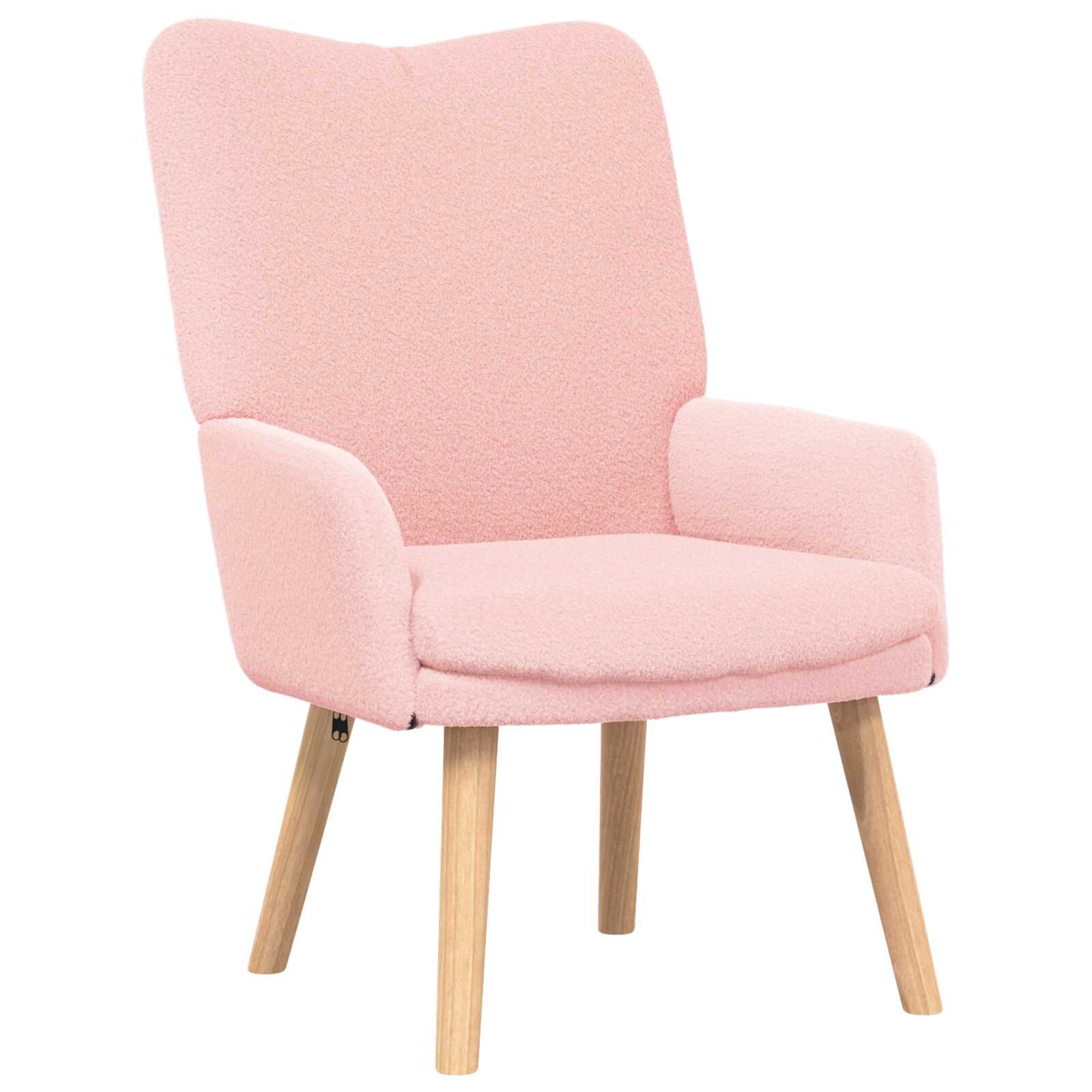 vidaXL kreslo Ružová 63 x 67 x 94 cm Tkanina z ovčej vlny a plywood