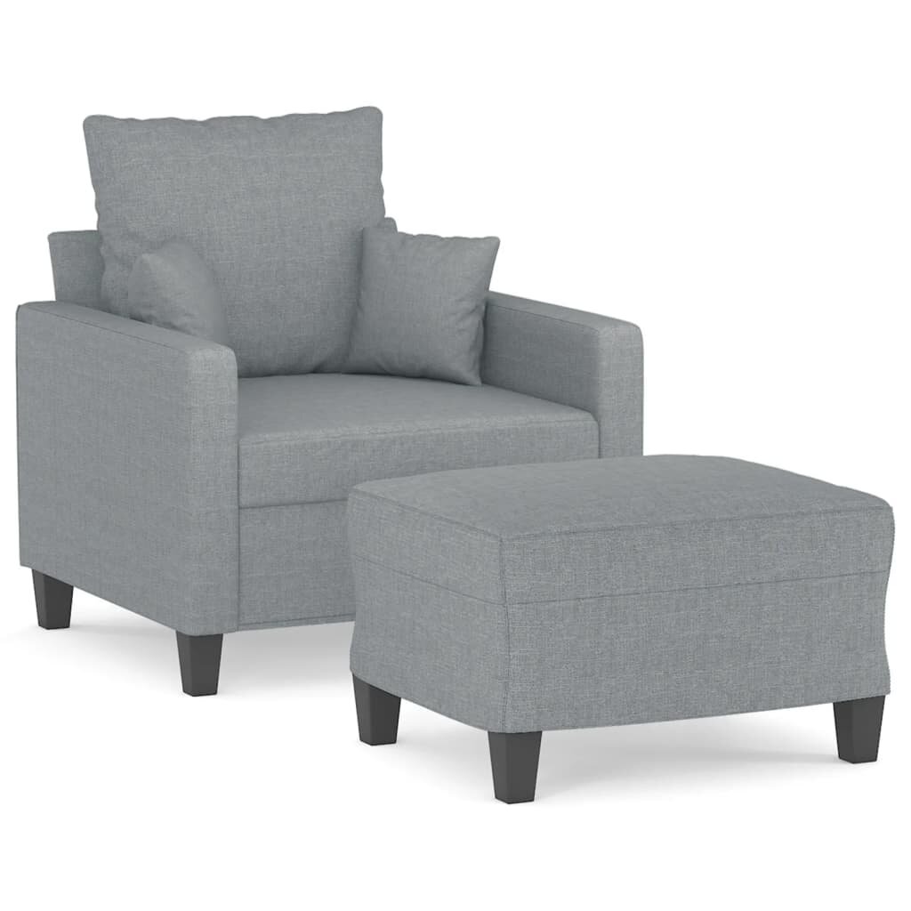vidaXL Kreslo s podnožkou bledosivé 60 cm látkové