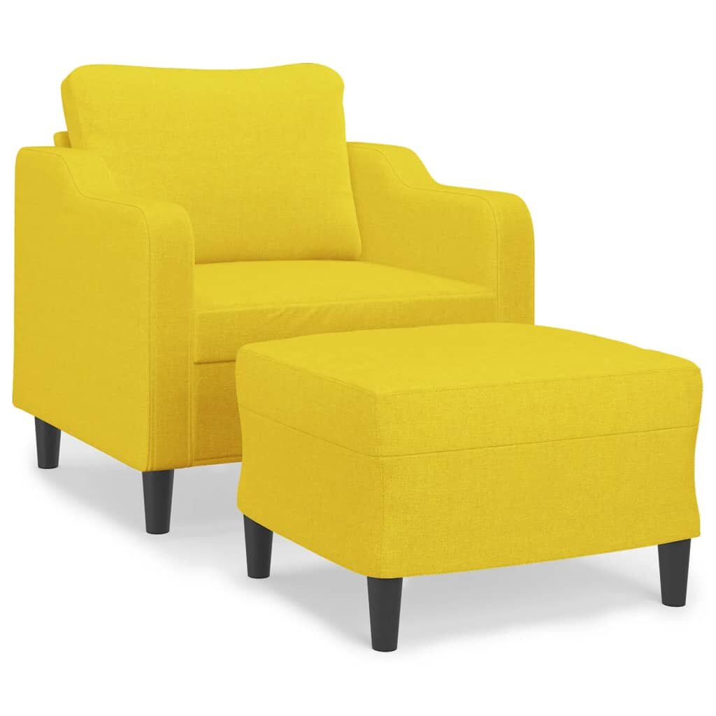 vidaXL Kreslo s podnožkou bledožlté 60 cm látkové