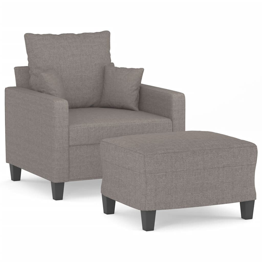 vidaXL Kreslo s podnožkou sivohnedé 60 cm látkové
