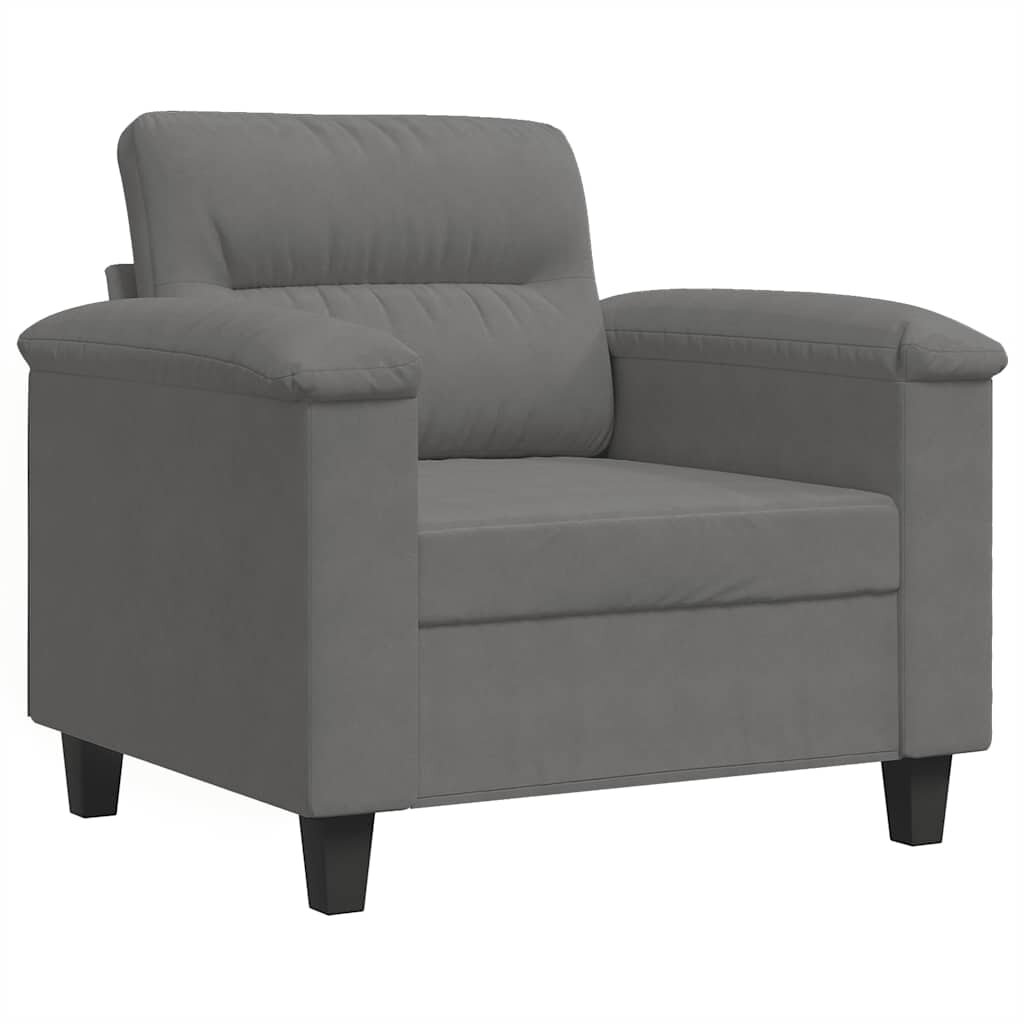 vidaXL Kreslo tmavosivé 60 cm mikrovláknová látka