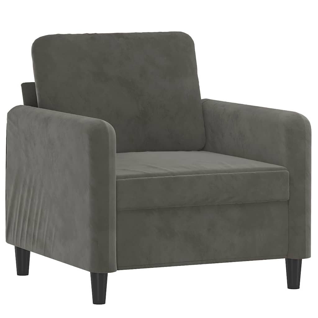 vidaXL Kreslo tmavosivé 60 cm zamat