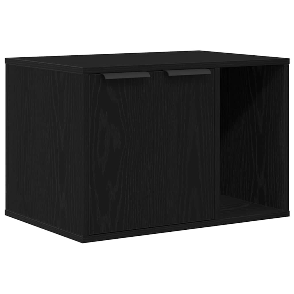 vidaXL Kryt na mačaciu toaletu čierny dub 60x40x40 cm umelé drevo