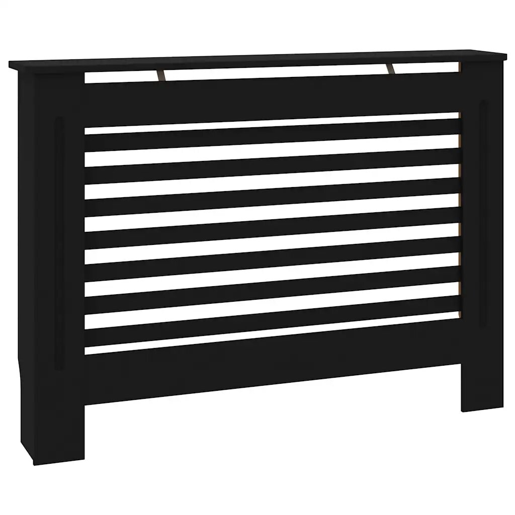 vidaXL Kryt na radiátor čierny 112x19x815 cm MDF