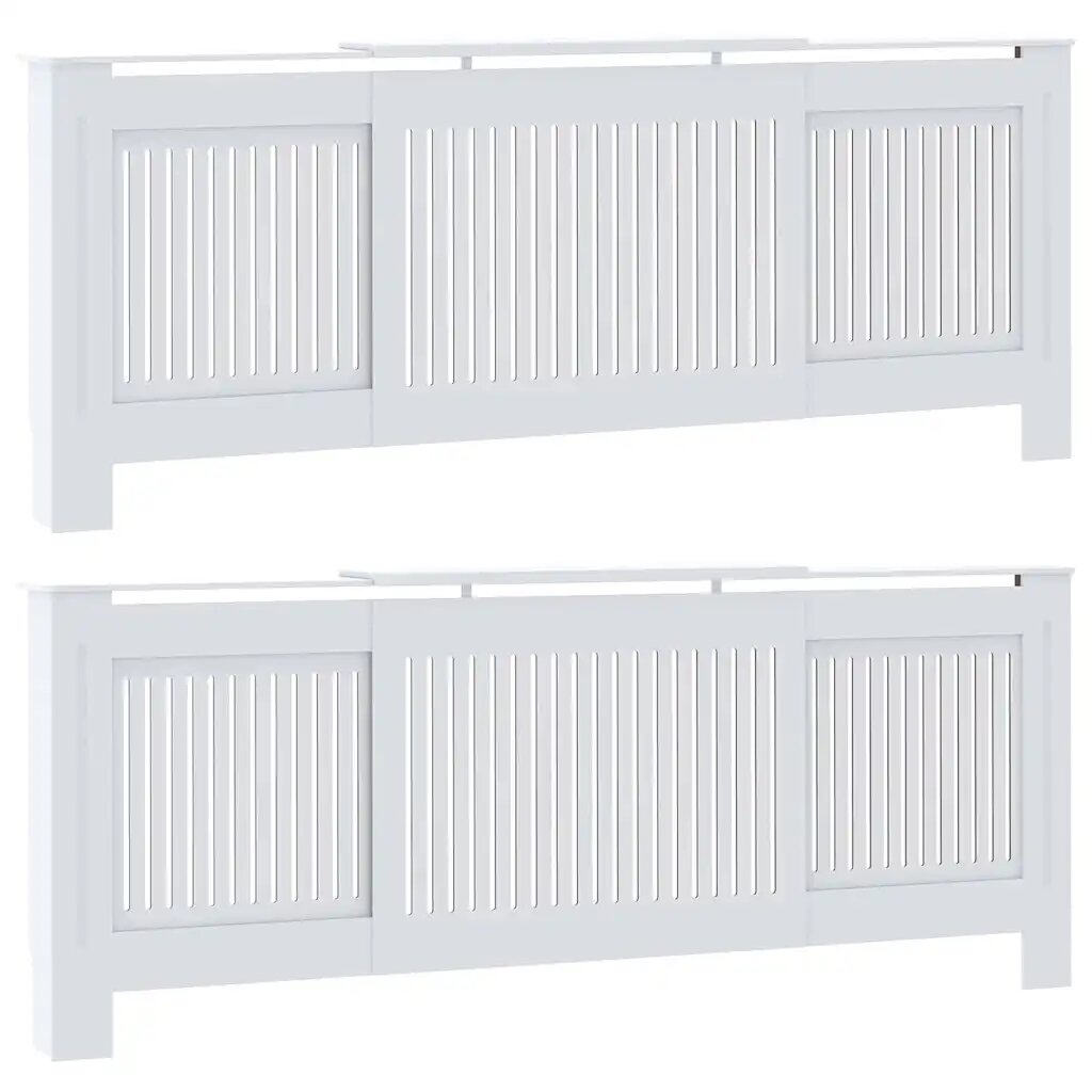 vidaXL Kryt radiátora 2 ks Biela 205 x 205 x 815cm Kompozitné drevo