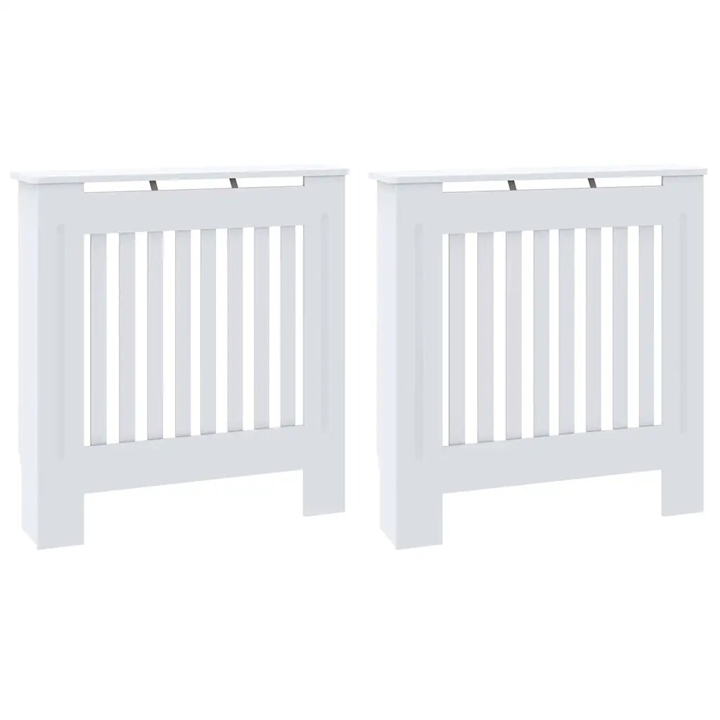 vidaXL Kryt radiátora 2 ks Biela 78 x 19 x 815cm Kompozitné drevo