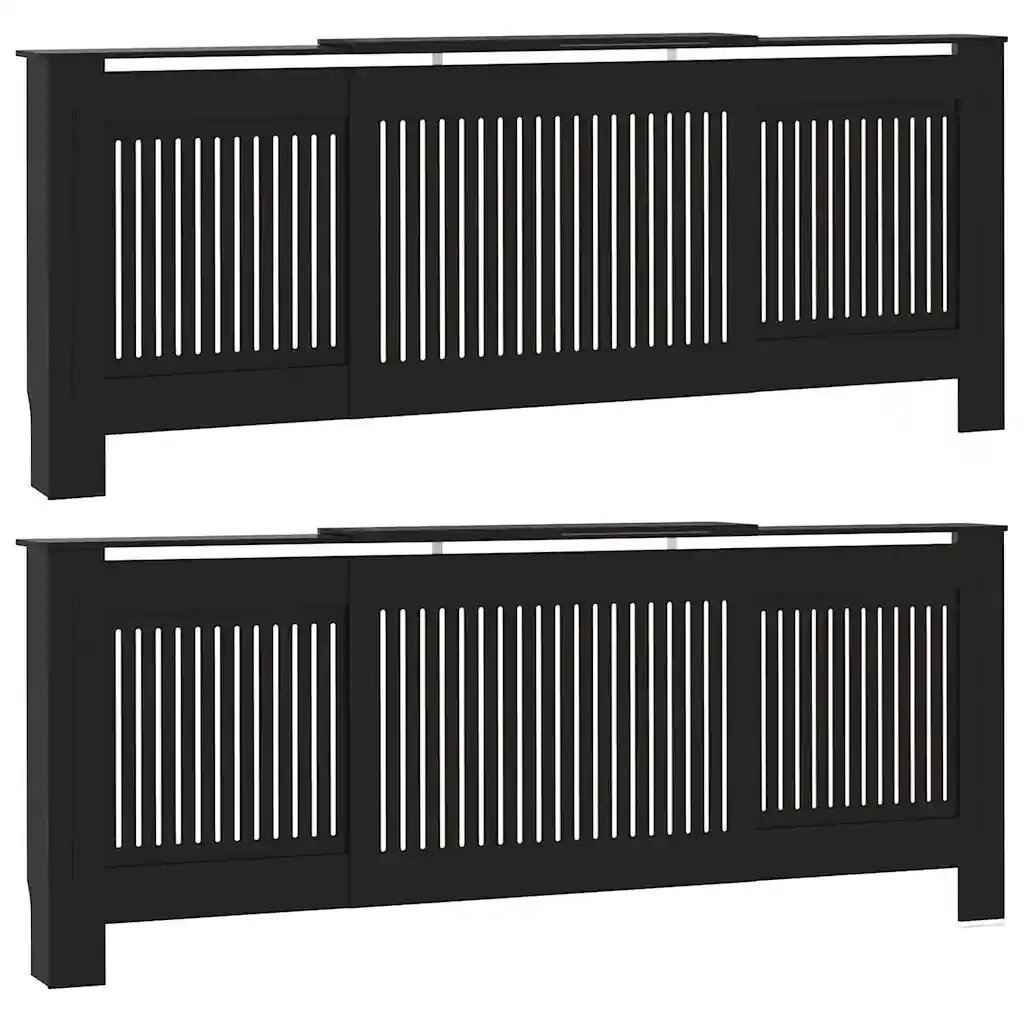vidaXL Kryt radiátora 2 ks Čierna 205 x 205 x 815cm Kompozitné drevo